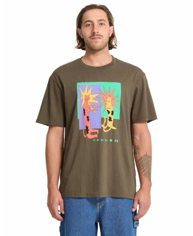Hombre con Camiseta de manga corta Volcom Longo Cats Sage Leaf