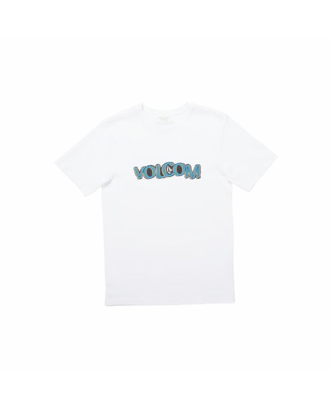 Camiseta orgánica de manga corta Volcom Squable blanca para niño de 8-14 años 