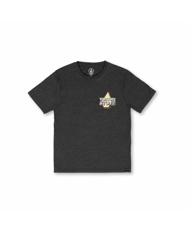 Camiseta de manga corta Volcom Stript Heather Black para niños de 8 a 14 años