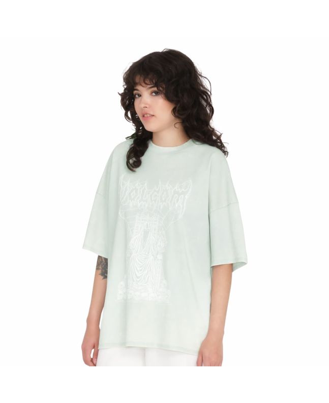 Mujer con Camiseta Oversize de manga corta Volcom Voltrip Chlorine