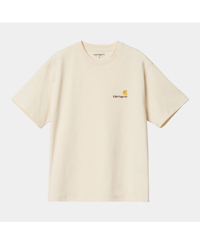 Camiseta orgánica de manga corta Women's SS American Script Natural para mujer