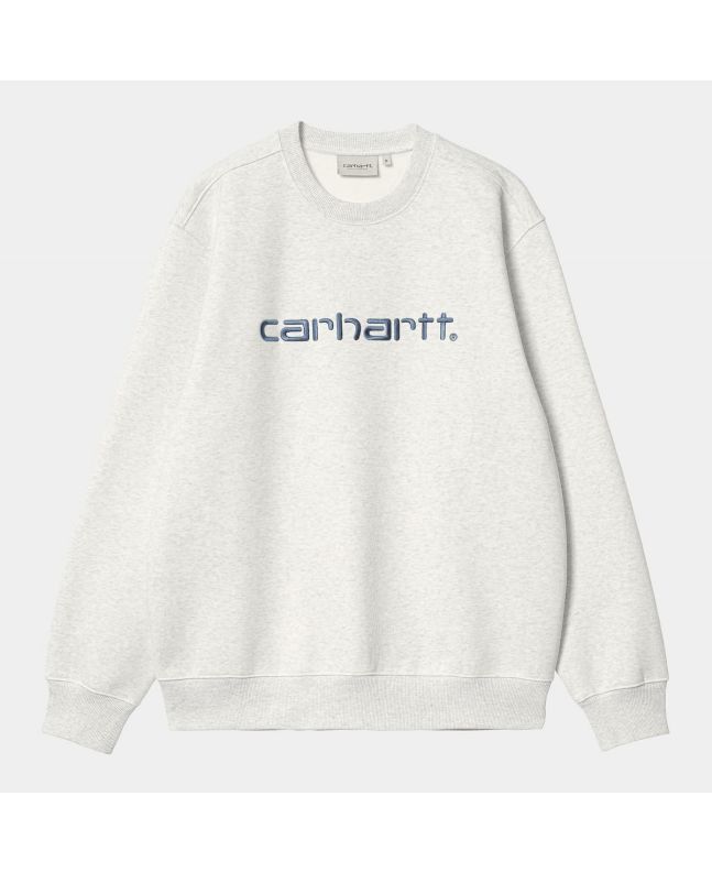 Sudadera Carhartt WIP Carhartt Sweat gris con logo azul para hombre