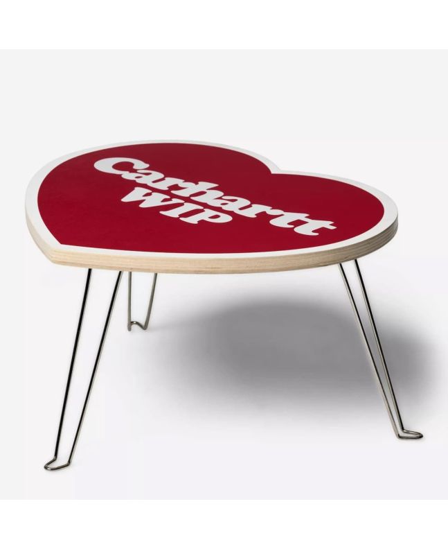 Mesa Plegable Carhartt WIP Heart Folding Table color rojo escarlata y blanco