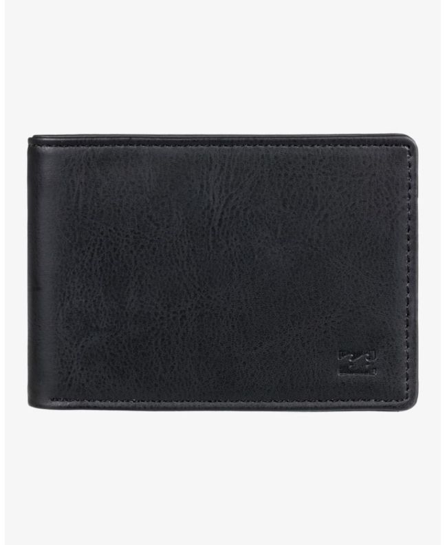 Cartera de cuero sintético con triple hoja Billabong Vacant PU Negra para hombre