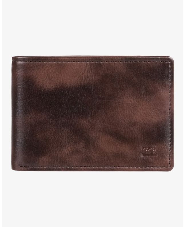 Cartera de cuero sintético con triple hoja Billabong Vacant PU Chocolate para hombre