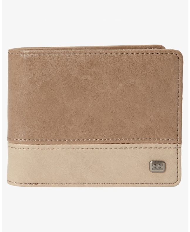 Cartera de cuero sintético con doble hoja Billabong Dimension Clay Beige para hombre