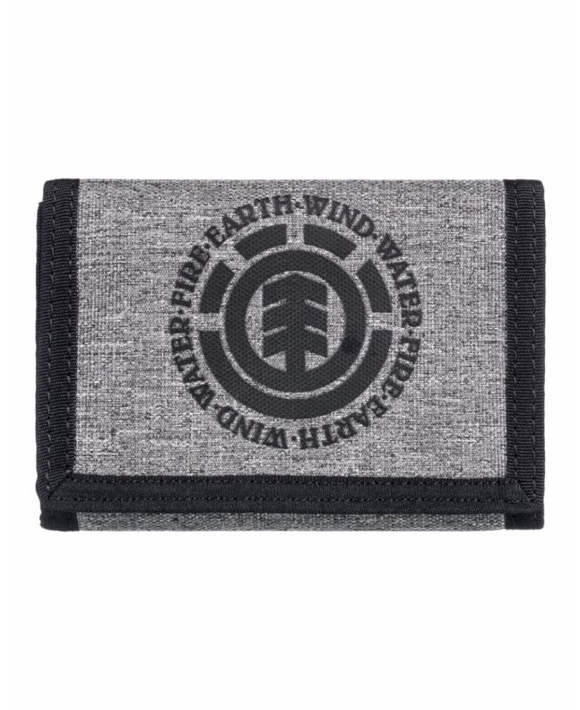 Cartera de triple hoja con cierre de velcro Element Elemental Wallet Gris para hombre