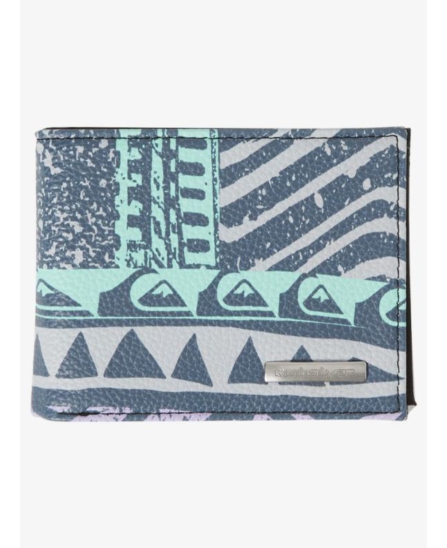 Cartera de cuero sintético con triple hoja Quiksilver Freshness azul marino para hombre