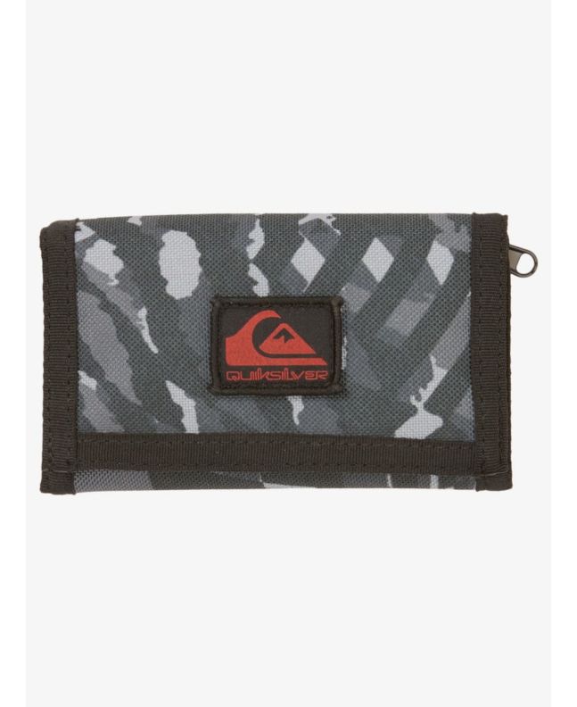 Cartera de velcro Quiksilver The Everydaily negra y gris para hombre