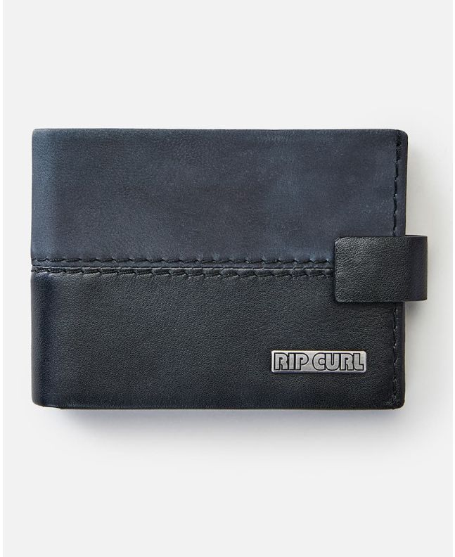 Cartera de cuero Rip Curl Pump Clip RFID All Day Negra para hombre