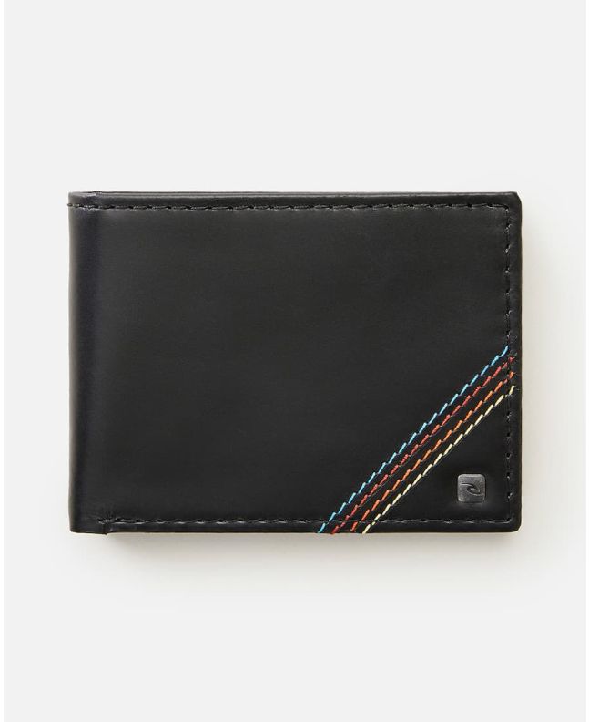 Cartera de cuero Rip Curl Surf Revival RFID All Day Negra para hombre