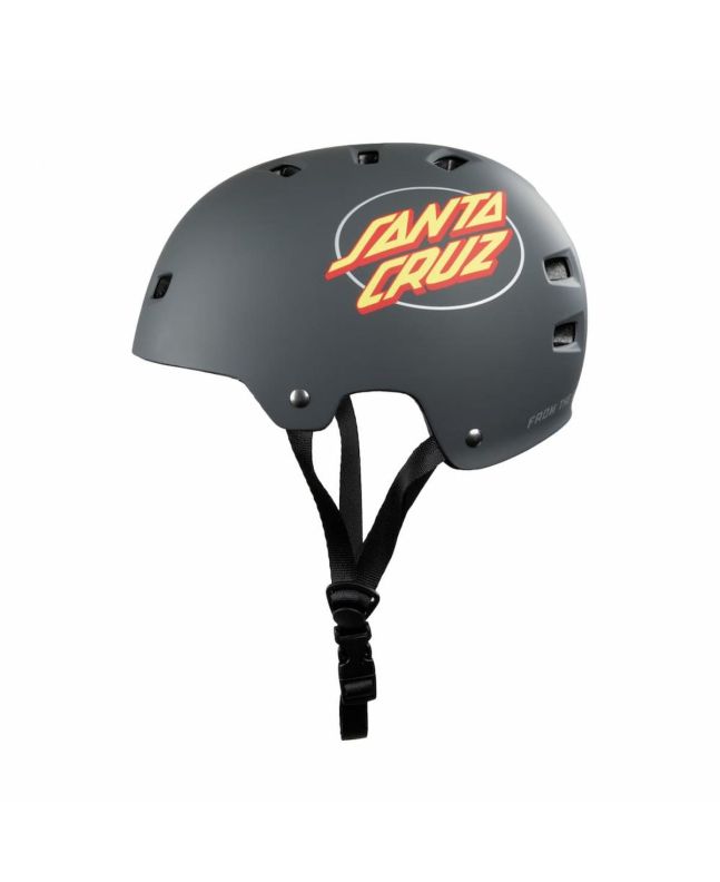 Casco Skate Bullet Santa Cruz Oval Dot Gris Carbón Mate para adulto