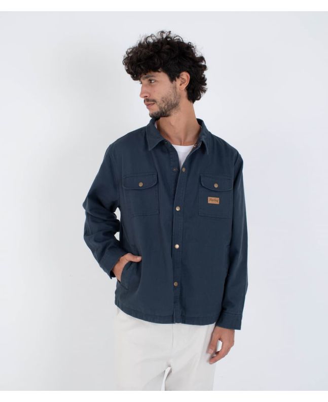 Hombre con cazadora de invierno Hurley Trade Jacket Gris Iron Ore