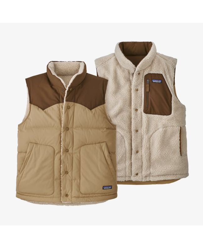 Chaleco reversible Patagonia Bivy Down Vest Classic Tan para hombre
