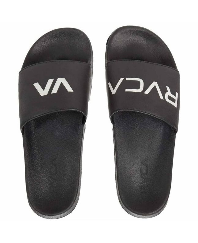 Chanclas Slider RVCA Sport Negras y blancas para hombre