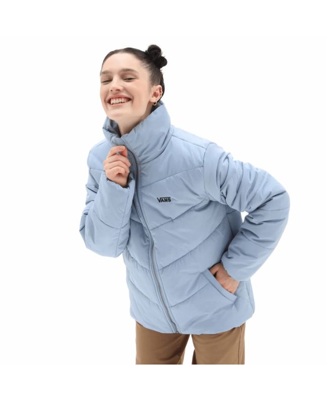 Mujer con chaqueta acolchada impermeable Vans Foundry MTE azul celeste