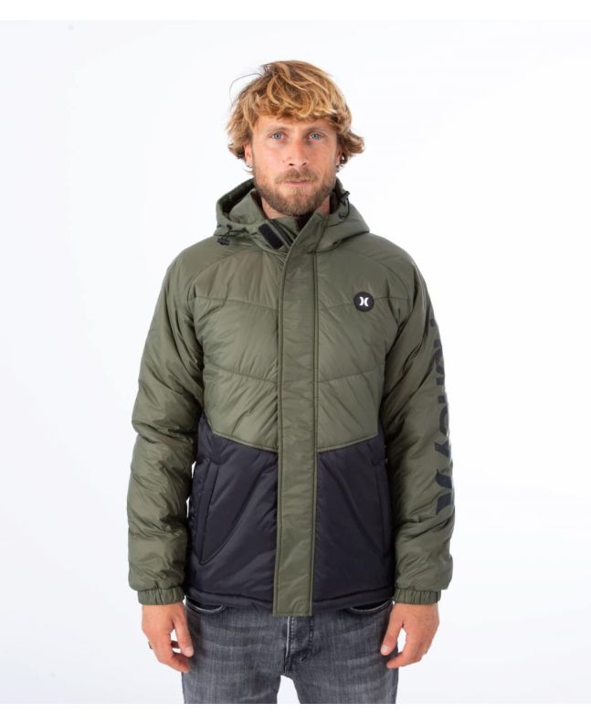 Hombre con Chaqueta bomber acolchada Hurley Portage Puffer verde