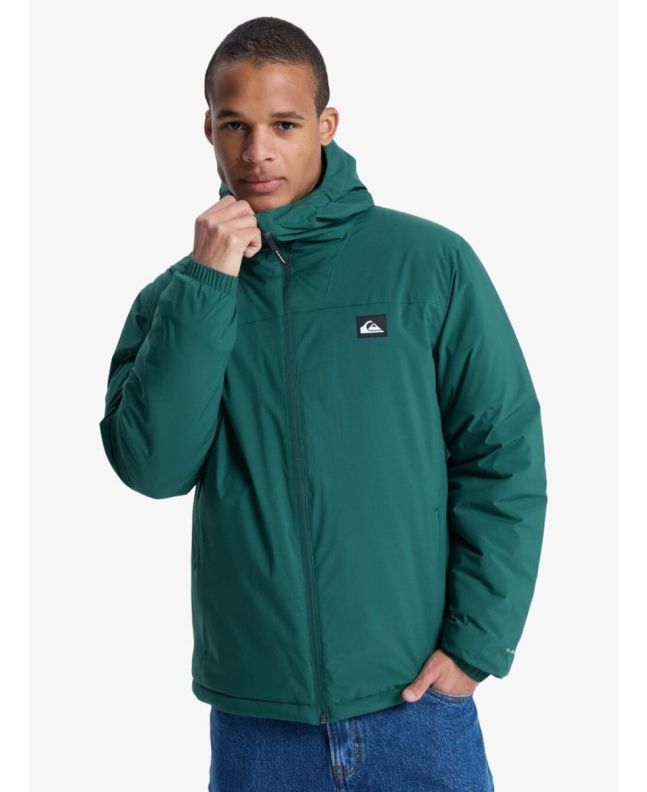 Hombre con cazadora impermeable con capucha Quiksilver Overcast 3K Insulated Trekking Green