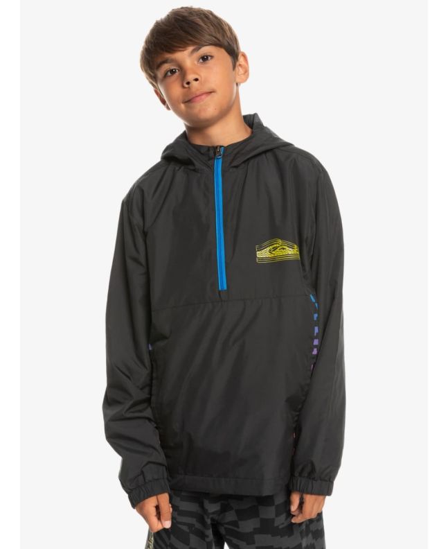 Niño con Chaqueta impermeable con capucha Quiksilver Radical Times Boy Negra 
