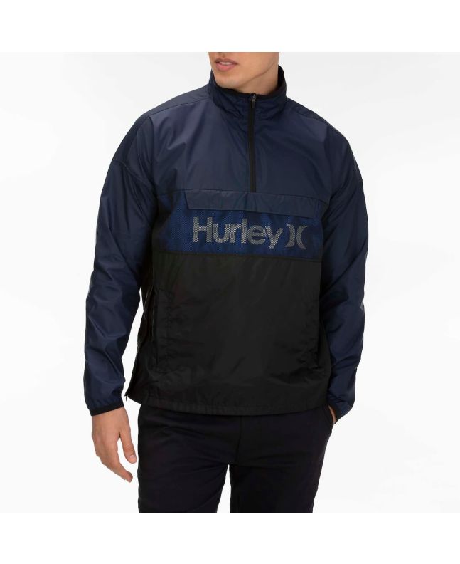 Hombre con Chaqueta ligera resistente al agua Hurley Siege Anorak Jacket azul marino 