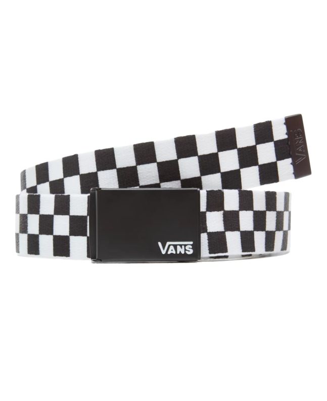 Cinturón de tela Vans Deppster II checkboard blanco y negro para hombre