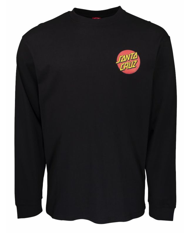 Camiseta de manga larga Santa Cruz Classic Dot Chest negra para hombre