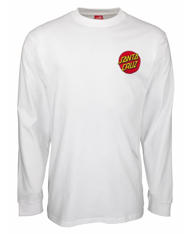 Camiseta de manga larga Santa Cruz Classic Dot Chest Blanca para hombre