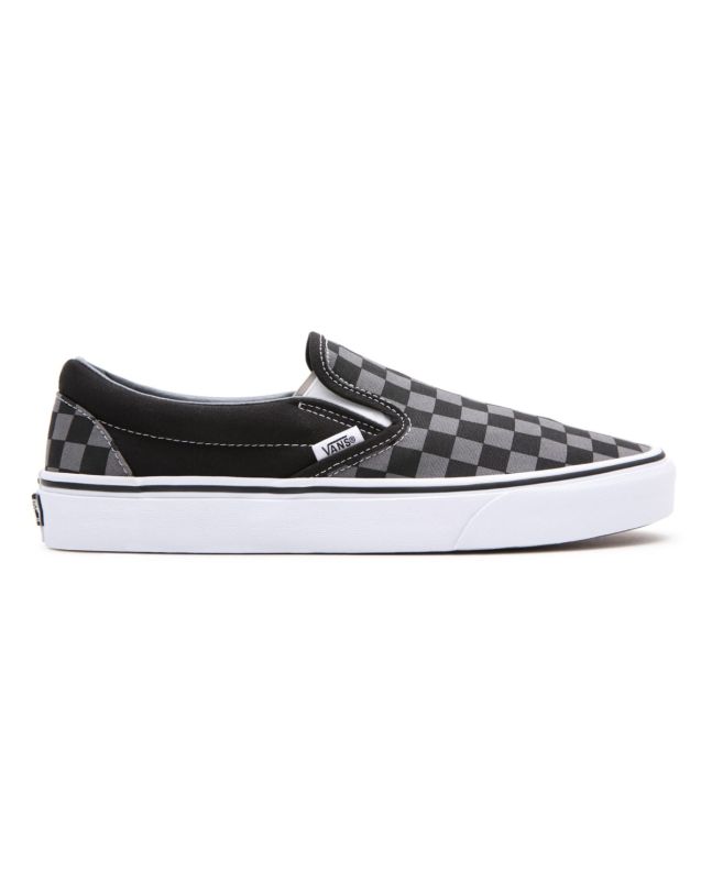 Zapatillas sin cordones Vans Classic Slip-On Checkerboard Negras y Grises