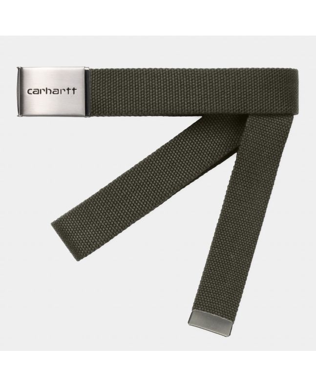 Cinturón Carhartt WIP Clip Belt Chrome verde para hombre