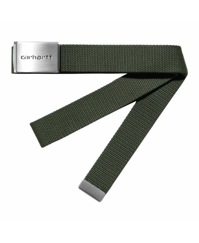 Cinturón Carhartt WIP Clip Belt Chrome Verde Opuntia para hombre