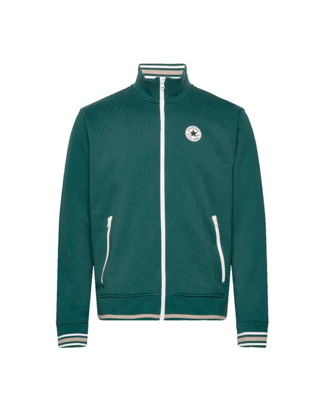Chaqueta deportiva polar Converse Retro Zip Up Script Poly Jacket Verde para hombre