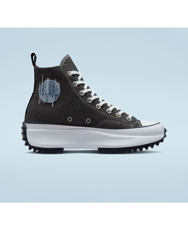 Zapatillas de plataforma Converse Run Star Hike High Top Translucent Barcode negras para mujer