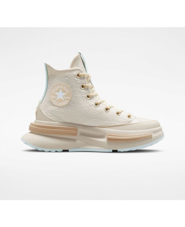 Zapatillas Converse de plataforma Run Star Legacy CX Swirl Jacquard beige y aguamarina para mujer 