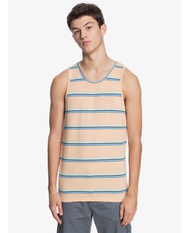 Camiseta orgánica sin mangas  para Hombre Quiksilver Coreky Mate coral Frontal