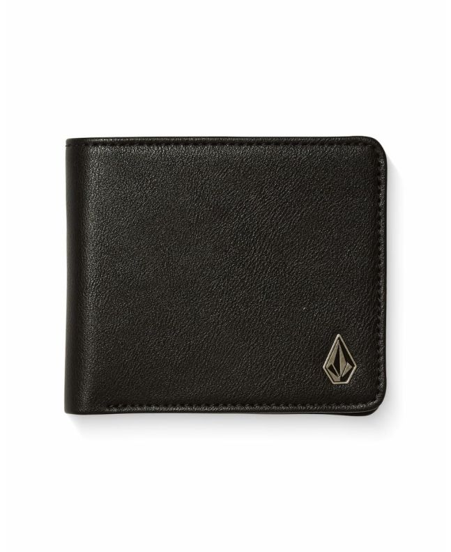 Cartera de cuero sintético Volcom Slim Stone PU Wallet Large negra