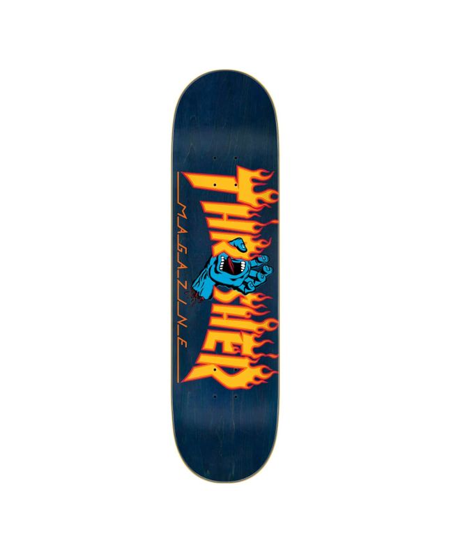 Tabla de Skate Santa Cruz Thrasher Magazine Screaming Flame Logo 8.25" x 31.8" Azul Marino
