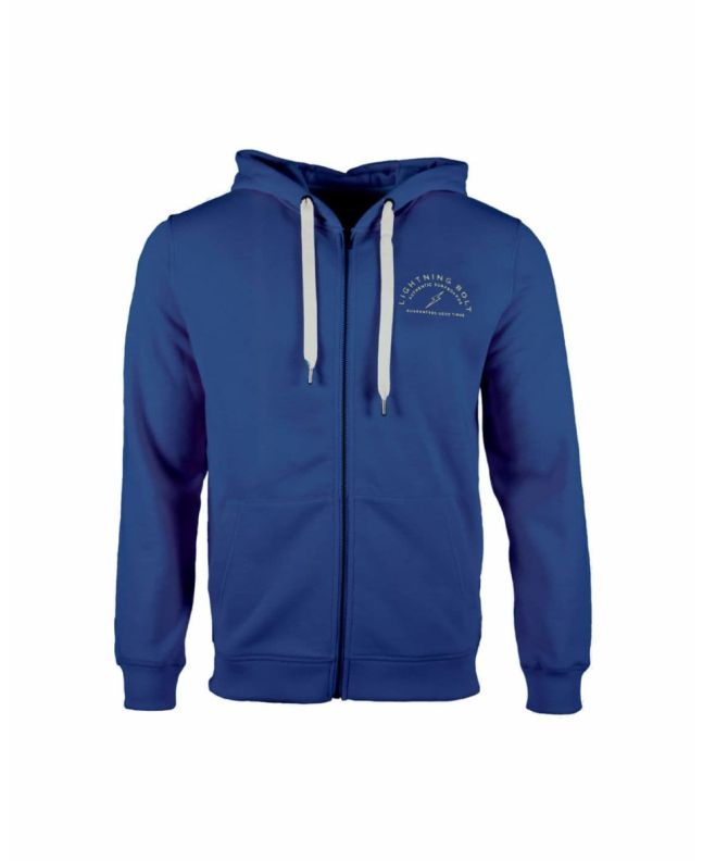 Sudadera con capucha y cremallera Lightning Bolt Don't Panic Azul para hombre