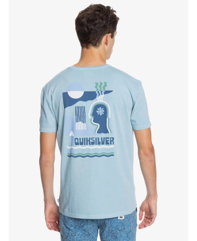 Camiseta Manga Corta Quiksilver Earth Running Hombre azul Posterior
