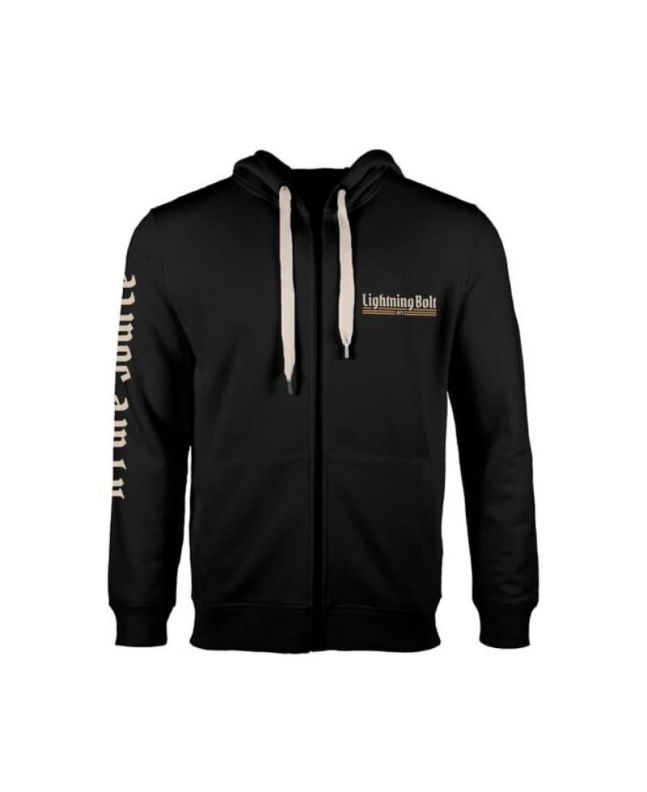 Sudadera con capucha y cremallera Lightning Bolt Extensive Negra para hombre
