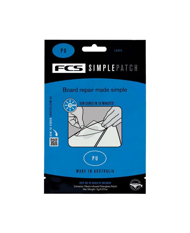 Parche reparador para tablas de surf de poliéster FCS Simple Patch Repair PU Tamaño Large