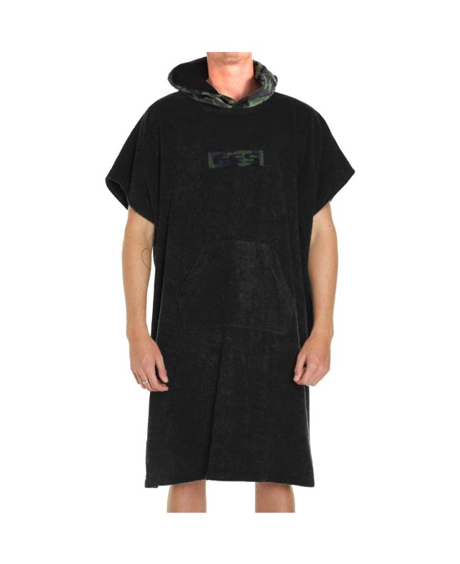 Toalla de playa con capucha FCS Towel Poncho en negro con estampado militar para hombre
