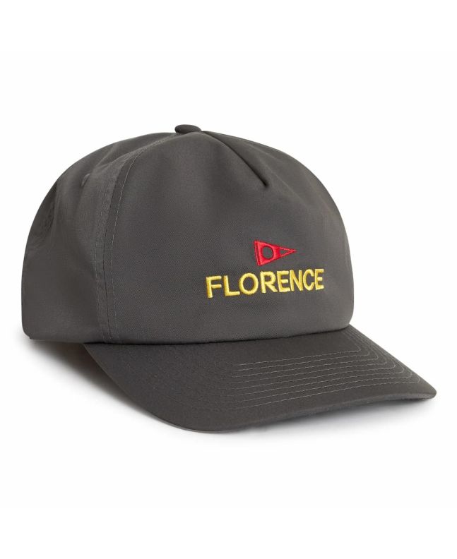 Gorra Florence Marine X Logo Twill Hat gris carbón vista frontal con logo bordado