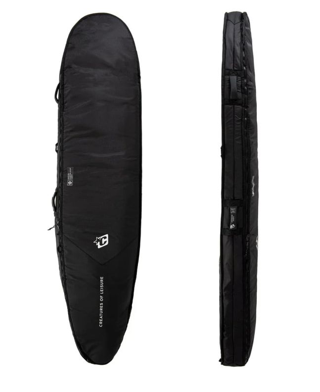 Funda de surf doble Creatures Longboard Double DT2.0 9'6 Negro-Plateado