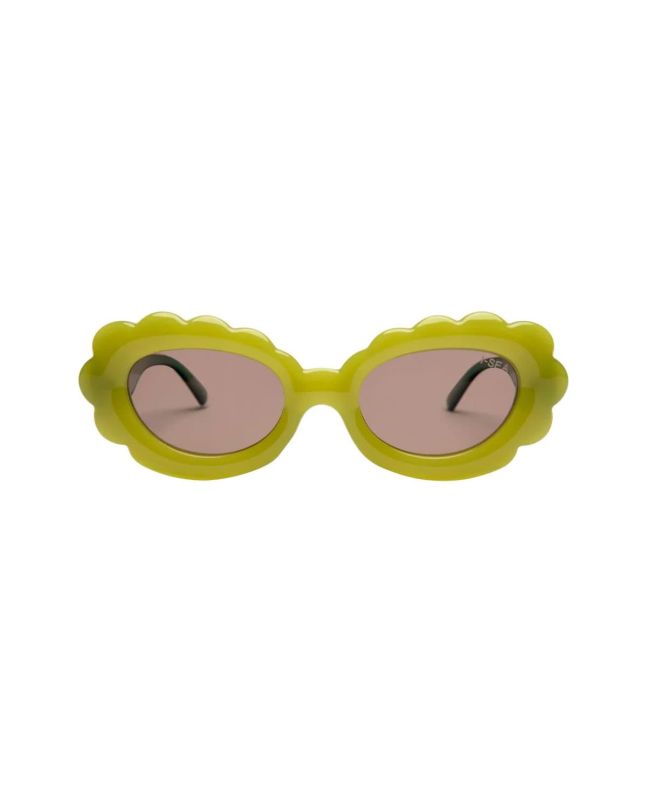 Gafas de sol I-SEA Golden Hour para mujer en color kiwi con forma de nube y lentes marrón polarizadas
