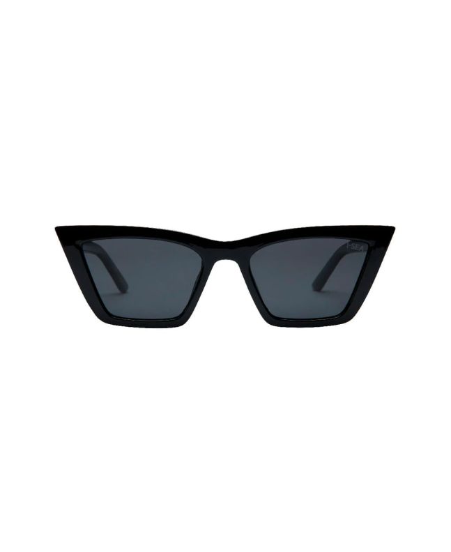 Gafas de sol cat-eye negras con lentes polarizadas Smoke para mujer 