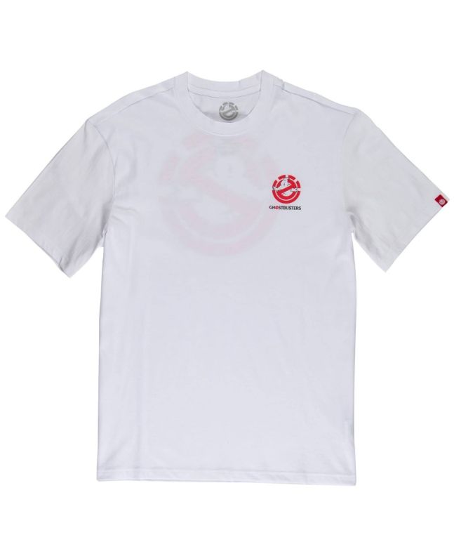 Camiseta de manga corta para niño Element Ghostbusters Ghostly SS Boy blanca con el logo de cazafantasmas estampado Frontal