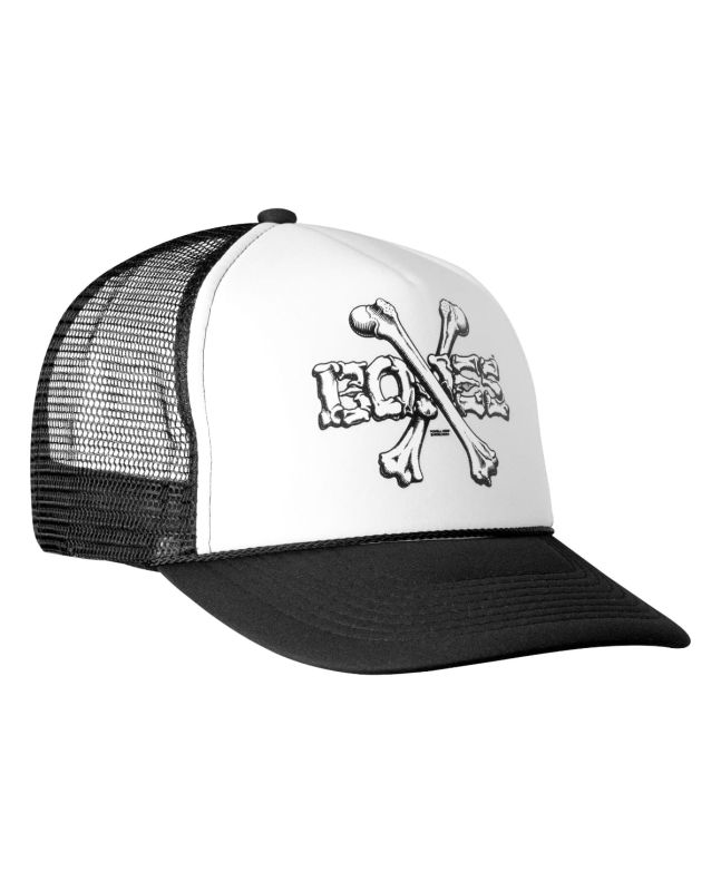 Gorra de malla Powell Peralta Cross Bones Trucker Hat Blanca y Negra para hombre