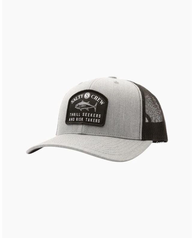 Gorra de malla Salty Crew Fishmonger Retro gris y negra para hombre