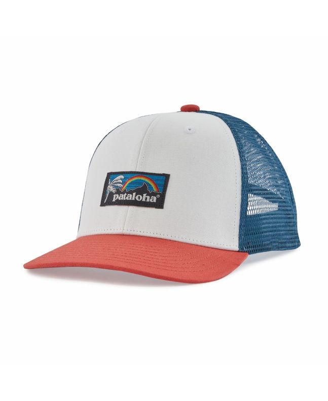 Gorra de malla Patagonia Kids Trucker Hat Patalokahi Label Blanca para niño