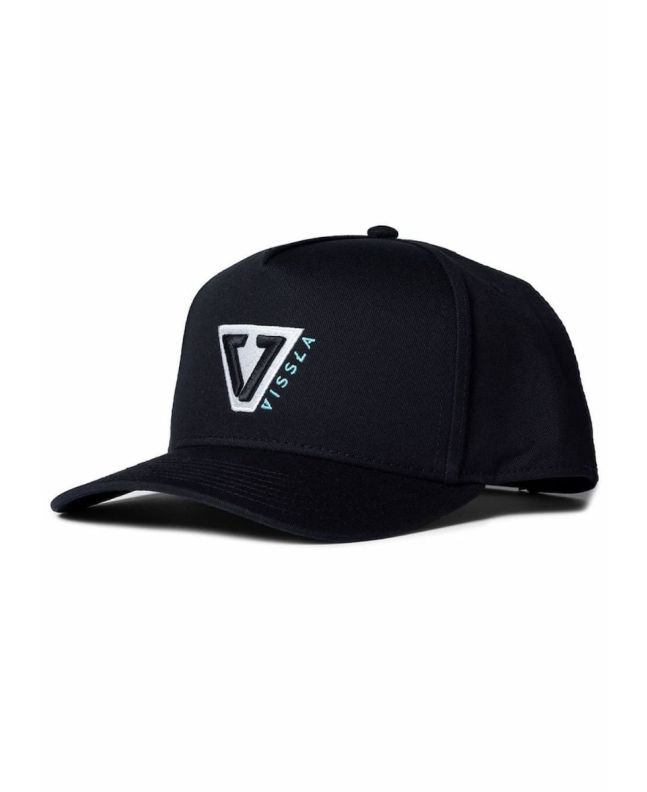 Gorra Vissla Team Hat color Phantom para hombre con logo bordado y cierre ajustable